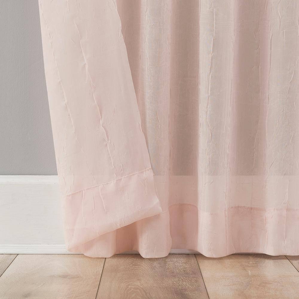 Blush Sheer Polyester Tab Top Window Panel, 51" x 63"