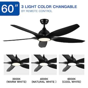 Atalanta 60 in. Indoor Black LED Ceiling Fan with Reversible Motor and Dimmable