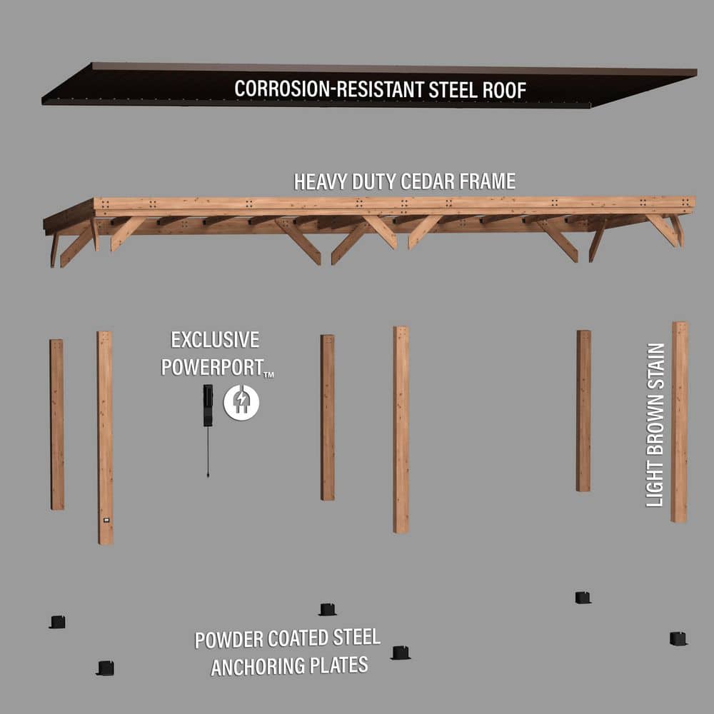 Arcadia 24'x12' Cedar Wood Gazebo with Galvanized Steel Roof