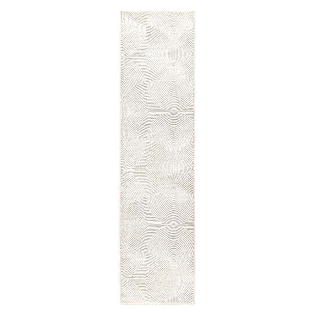 Maya Ivory High-Low Texture Rectangular Runner Rug