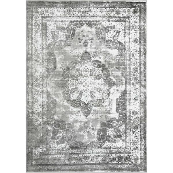 Sofia Salle Garnier Gray 10 ft. x 14 ft. 1 in. Area Rug