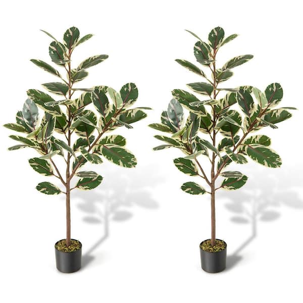 51 in. Artificial Bird of Paradise Plant 2-Pack Fake Banana Leaf Potted Tree