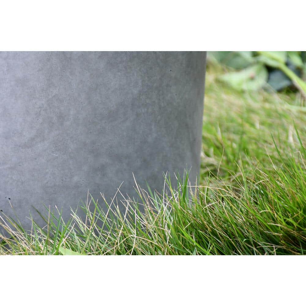 Large Rectangular Gray Lightweight Concrete Outdoor Planter