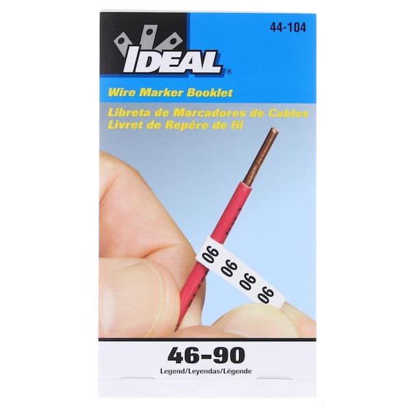 IDEAL Wire Marker Booklet, Legend 46-90, (Standard Package 2 Booklets, 10 Cards Each)