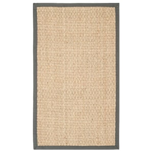 Natural Fiber Beige/Dark Gray Doormat 2 ft. x 3 ft. Border Area Rug