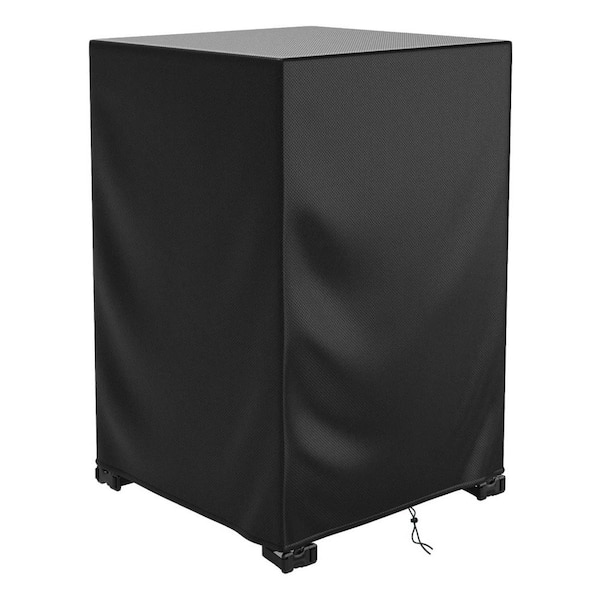 Misopily Patio Fire Pit Cover Square Waterproof, 21.6 in. L x 21.6 in. W x 35.4 in. H Durable Gas Outdoor Firepit Cover, Black