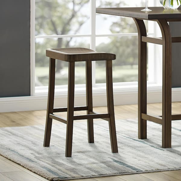 Unbranded Piper 30 in. Coffee Bamboo Bar Height Stool with Bamboo Seat (Set of 2)