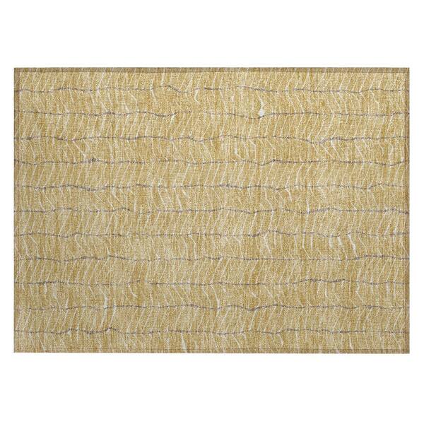 Chantille Machine Washable Indoor/Outdoor Abstract ACN3038 Gold 3 ft. x 4 ft. Area Rug