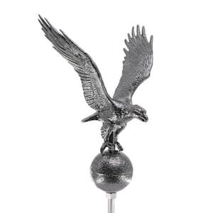 12" Aluminum Flagpole Eagle - Swedish Iron with Swedish Iron Globe