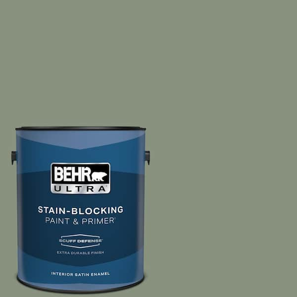 BEHR ULTRA 1 gal. #N390-5 Eucalyptus Wreath Extra Durable Satin Enamel Interior Paint & Primer