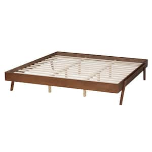 Sarita Brown Wood Frame King Platform Bed