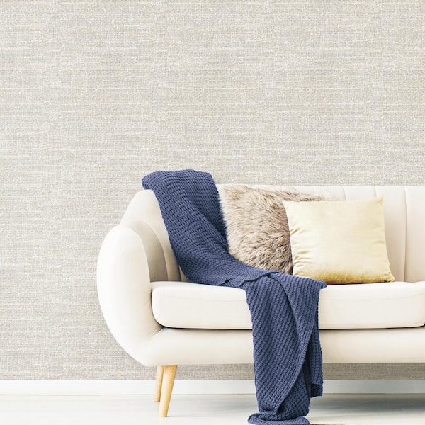 Tweed Beige Vinyl Peel & Stick Wallpaper Roll (Covers 28.18 Sq. Ft.)