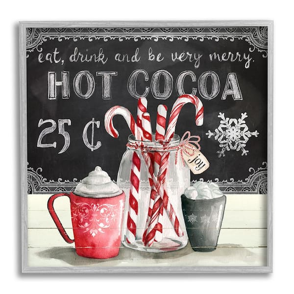 Stupell Industries Cocoa and Candy Canes by Carol Robinson 1-Piece Framed Graphic Print Food Poster Art Print 17 in. x 17 in.