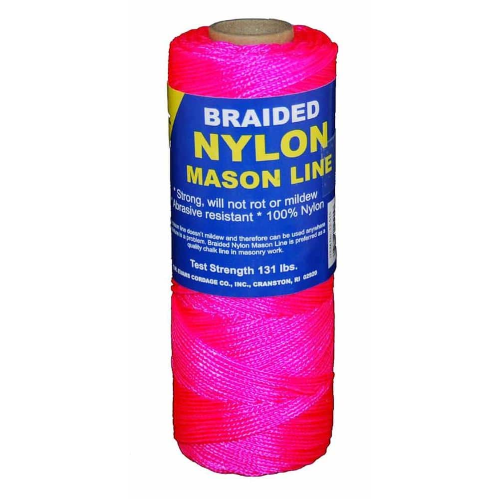 t.w Evans Cordage 12-515 Number-1 Braided Nylon Mason, 500-Feet, Pink
