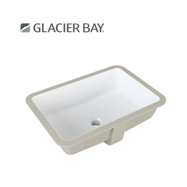 Glacier Bay 21.6 in. Ceramic Rectangular Undermount Bathroom Sink in