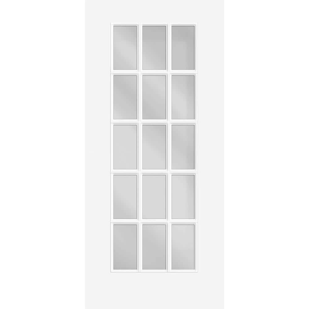 Reliant 36 in. x 80 in. Universal Handing FullLite 15L SDL Clear Glass White Finish Fiberglass Front Door Slab price history on PriceWatchPro