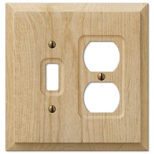 Cabin 2-Gang Unfinished 1-Toggle/1-Duplex Wood Wall Plate