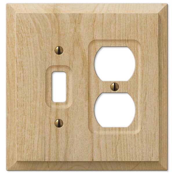 AMERELLE Cabin 2-Gang Unfinished 1-Toggle/1-Duplex Wood Wall Plate
