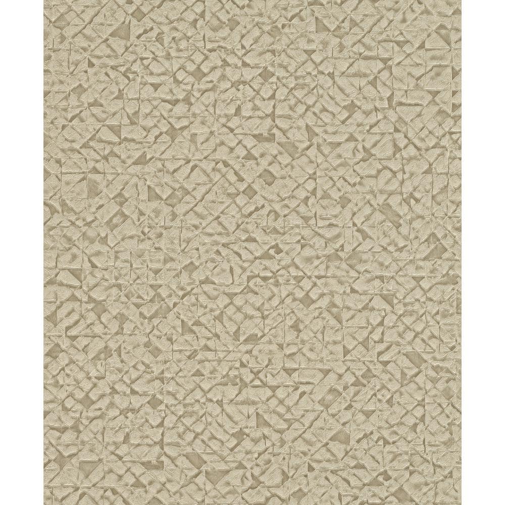 Arbus Beige Geo Textured Non-Pasted Non-Woven Wallpaper Sample