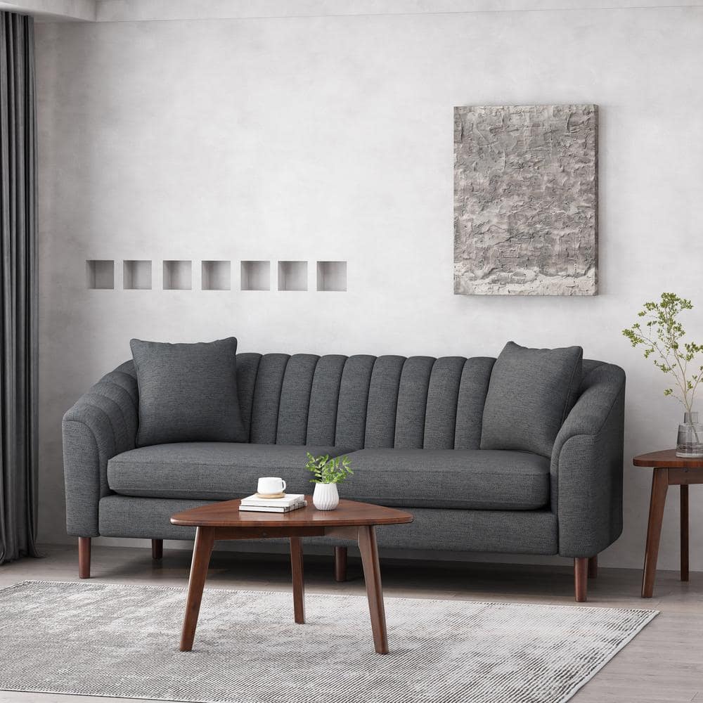 Elegant Blue Velvet 3-Seater Lawson Sofa with Tufted Tight Back