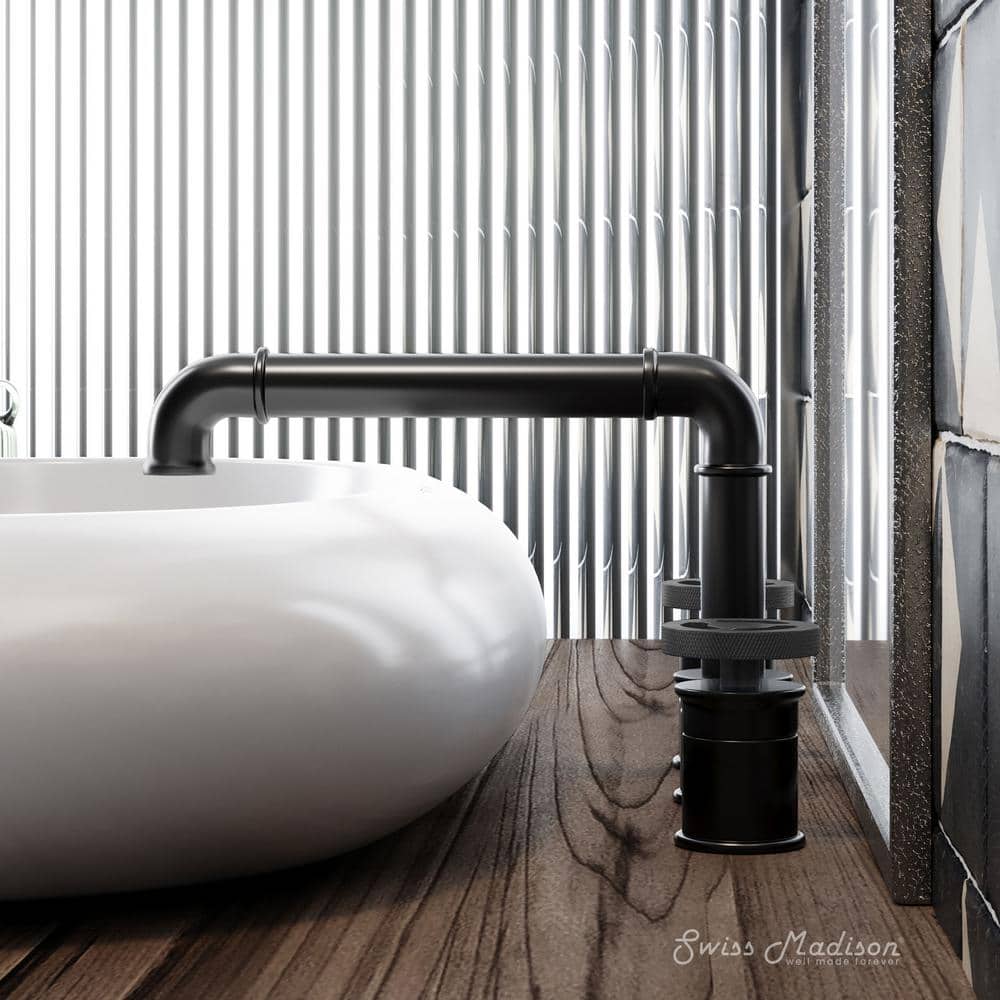 Avallon Matte Black Double-Handle Widespread Bathroom Faucet