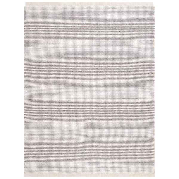 SAFAVIEH Marbella Ivory Dark Brown 8 ft. x 10 ft. Border Plaid Area Rug