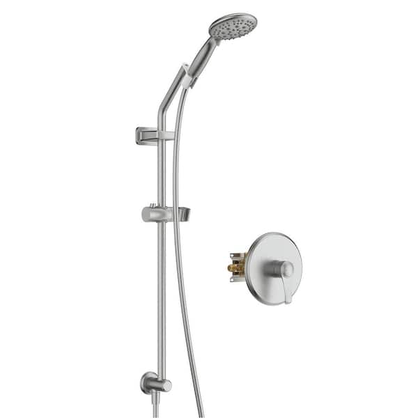UPIKER 6-Spray Patterns with 1.8 GPM 4 in. Tub Wall Mount Single Handheld Shower Heads in Nickle (Valve Included)