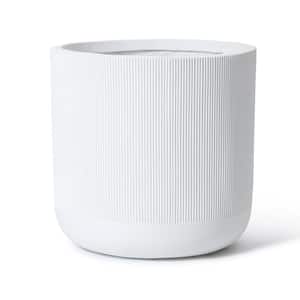 14.8 in. W x 13.6 in. H White Stripes Ceramic Individual Pot