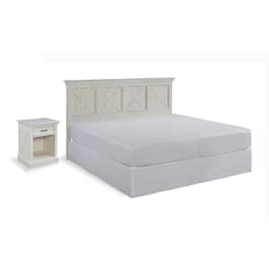 Seaside Lodge 2-Piece Hand Rubbed White King Bedroom Set