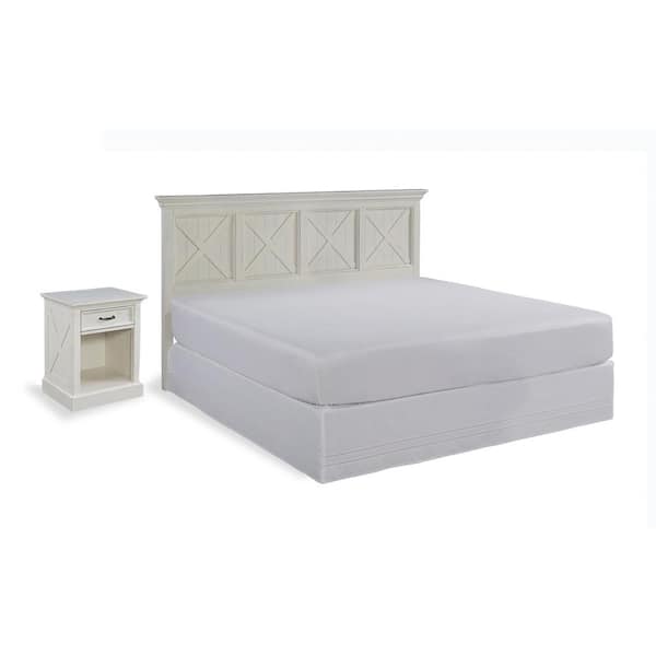 Seaside Lodge 2-Piece Hand Rubbed White King Bedroom Set