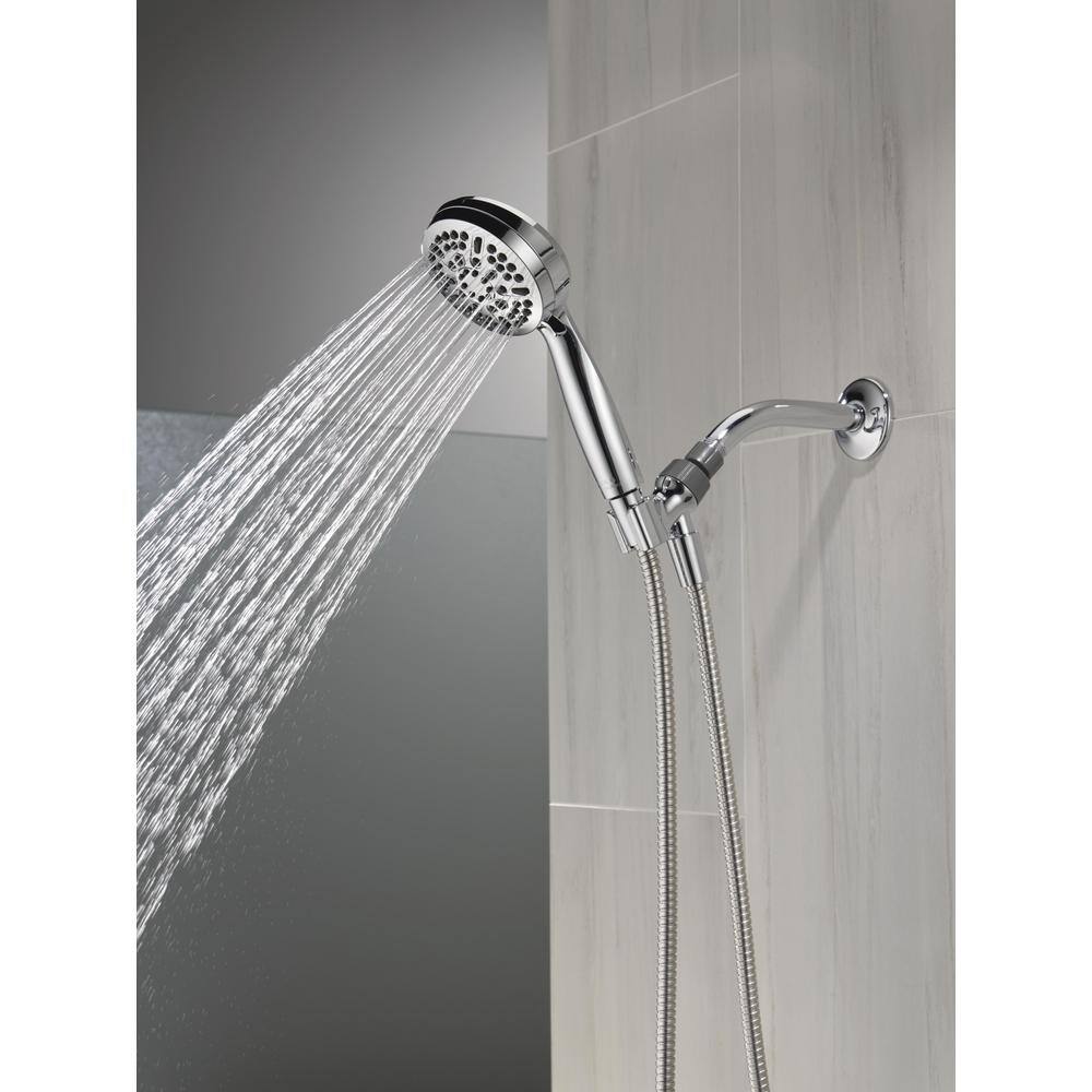Chrome Adjustable Height Multi-Head Handheld Shower with Pulse