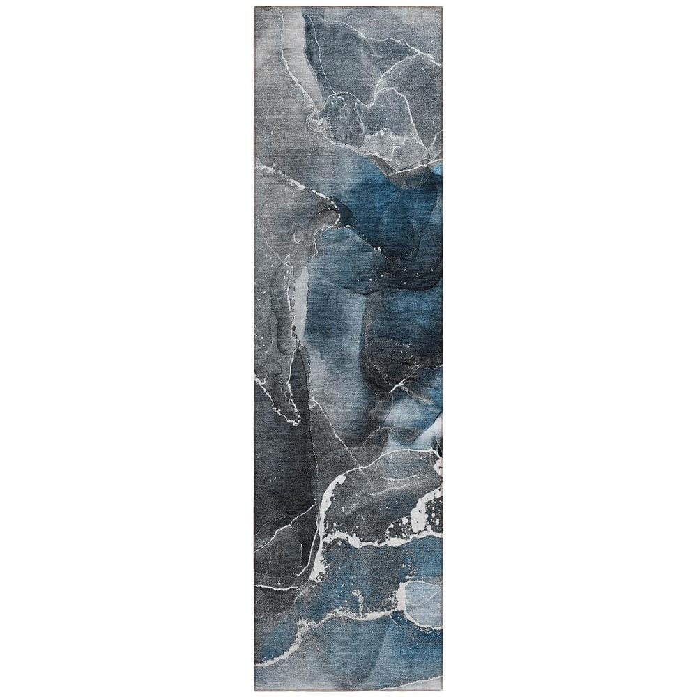 Ivory Blue and Gray 2 ft. x 7 ft. Abstract Indoor / Outdoor Area Rug price history on PriceWatchPro