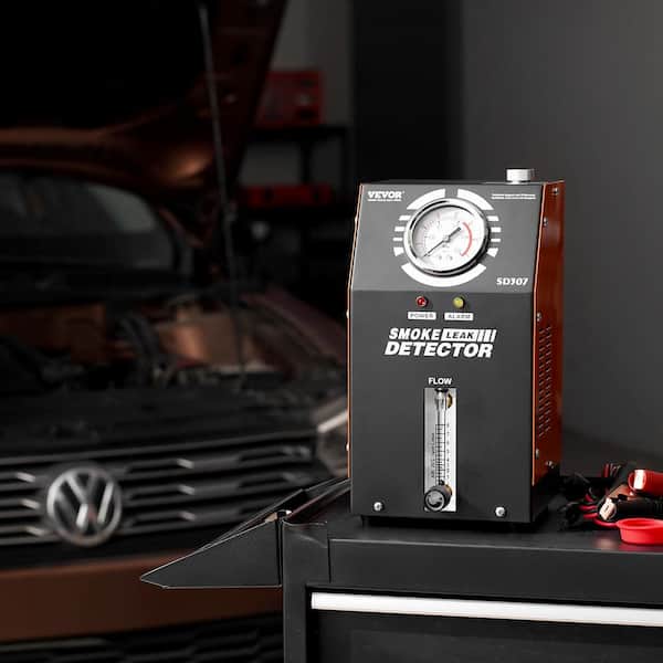 Automotive Smoke Machine Leak Detector, EVAP Vacuum Fuel Leak Tester with Built-in Air Pump, Pressure Gauge & Flow Meter