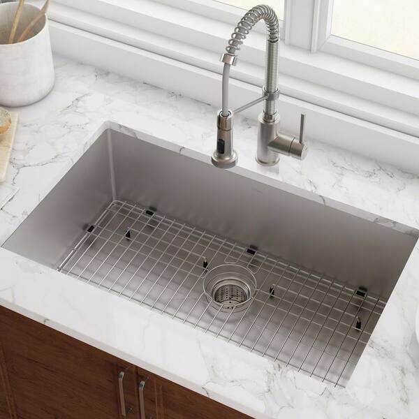 Shop Standart PRO 32in. 16 Gauge Undermount Single Bowl Stainless Steel Kitchen Sink from Home Depot on Openhaus