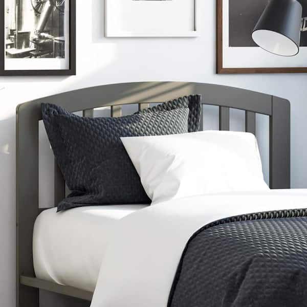 AFI Richmond Grey Solid Wood Twin Headboard with Attachable Turbo USB Device Charger
