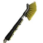 Hard Bristle Deck Brush + 6 ft. to 24 ft. Extension Pole 11 in. Scrub Brush with Telescopic Pole