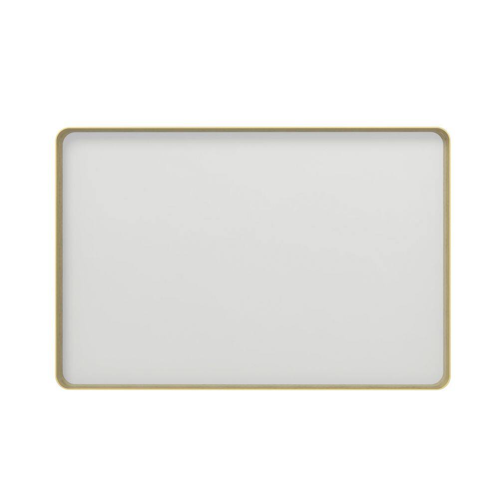 36 in. W x 24 in. H Rectangular Metal Frame and Lightweight Backboard Wall Mount Bathroom Makeup Mirror in Gold price history on PriceWatchPro