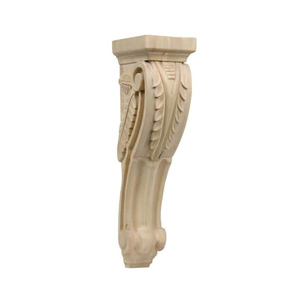 Waddell Palm Corbel - Large, 24 in. x 7.5 in. x 6 in. - Furniture Grade Unfinished Maple Wood - Elegant DIY Home Decor Accent