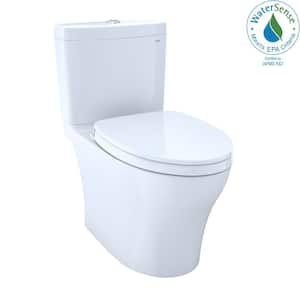 Aquia IV 2-Piece 0.9/1.28 GPF Dual Flush Elongated ADA Comfort Height Toilet in Cotton White, SoftClose Seat Included