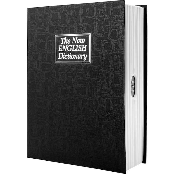 BARSKA 0.08 cu. ft. Steel Dictionary Book Lock Box Safe with Combination Lock, Black