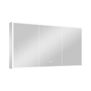 60 in. W x 30 in. H Rectangular Aluminum LED Lighted Medicine Cabinet with Mirror