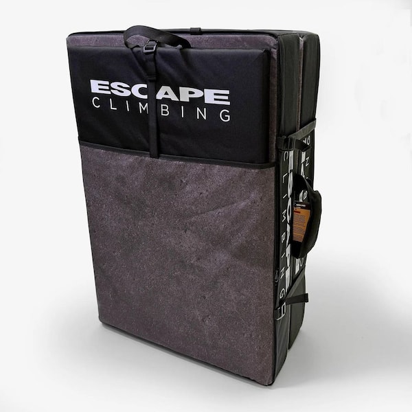 Black and Black Climbing Zone Plus Crash Pad for Climbing Walls From Escape