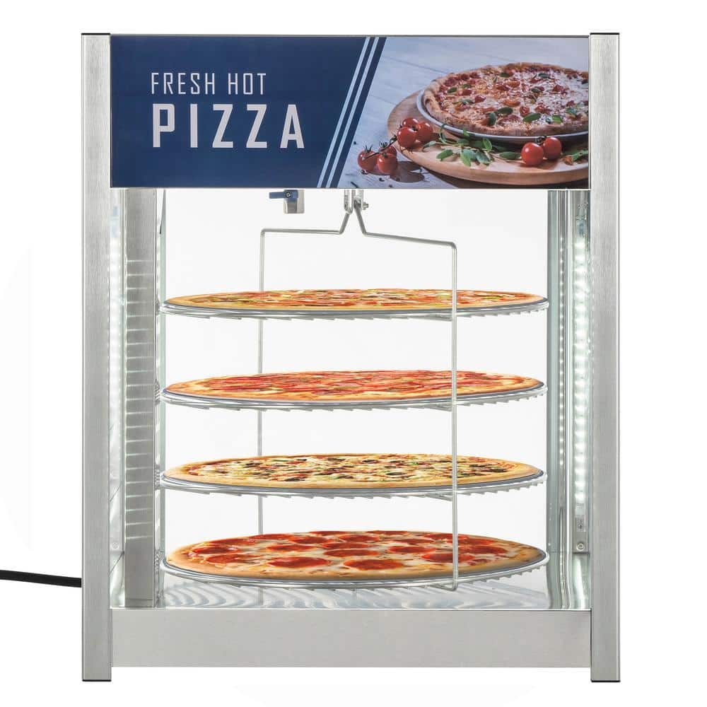 Koolmore 24 in. Commercial Pizza Display Warmer for 18 in. Pies with 4 Rotating Racks in Stainless-Steel