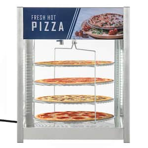 24 in. Commercial Pizza Display Warmer for 18 in. Pies with 4 Rotating Racks in Stainless-Steel