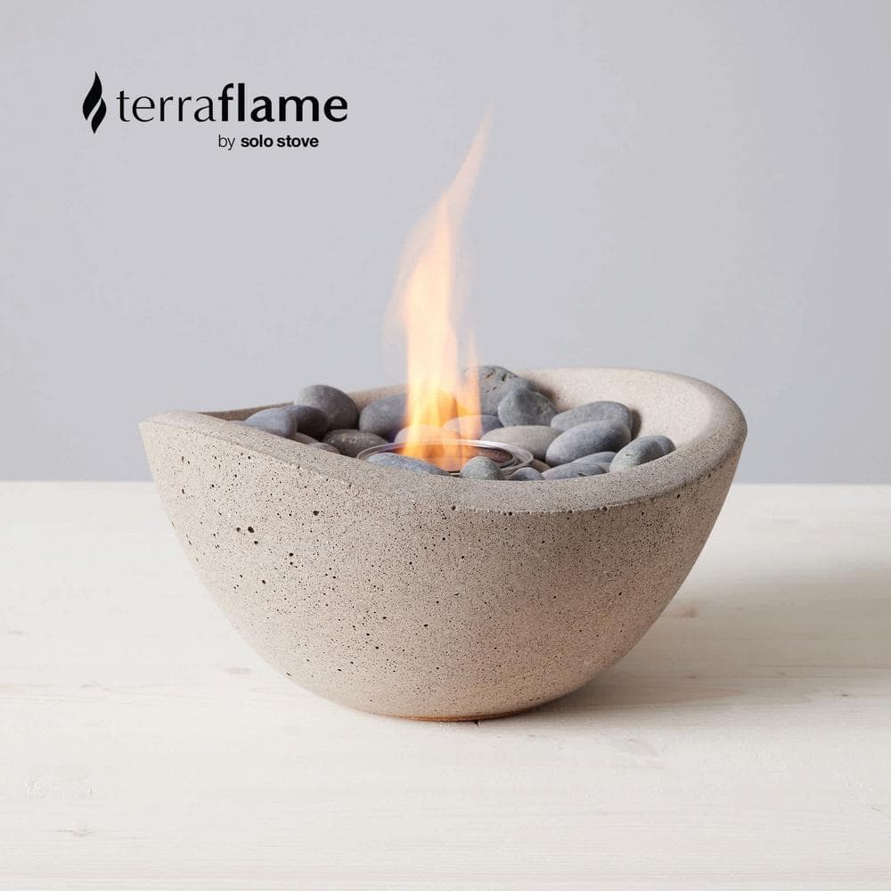 Solo Stove Wave 11 in Indoor/Outdoor Concrete Tabletop Fire Bowl in Beige