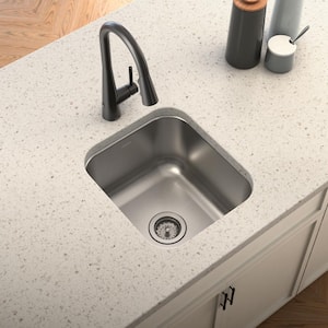 1800 Series Stainless Steel 16.5 Single Bowl Undermount Kitchen Sink with 10 in. Depth