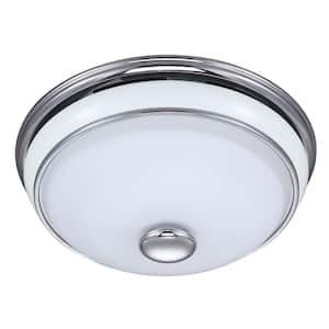 Abbey Decorative 90 CFM Bathroom Ventilation Exhaust Fan with Lighting, Chrome and Porcelain