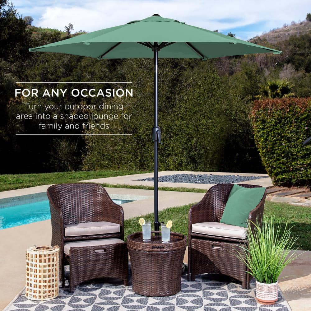 Seaglass 7.5ft Heavy-Duty Outdoor Market Patio Umbrella with Push Button Tilt