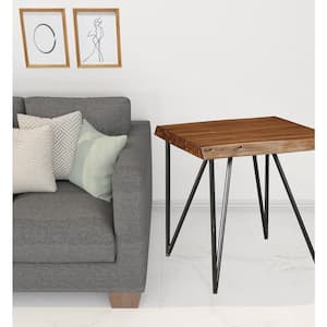 Charlie 24 in. Wood Brown Rectangle Wood End Table