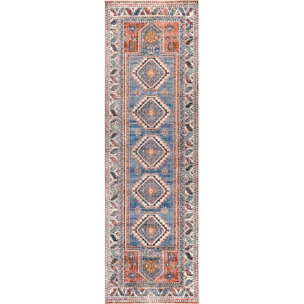 nuLOOM Vintage Kathryn Blue 2 ft. x 12 ft. Southwestern Runner Rug